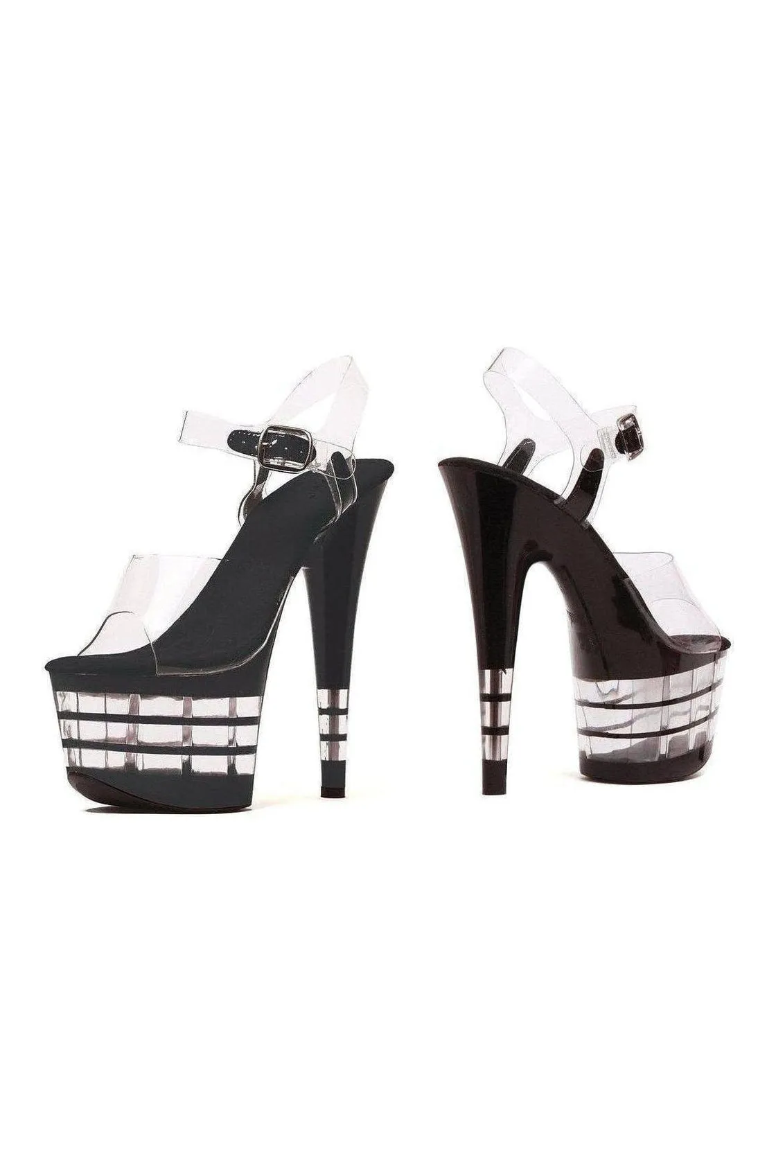 709-STACK Platform Sandal  | Clear Vinyl