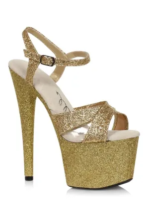 709-VICKY Sandal | Gold Faux Leather