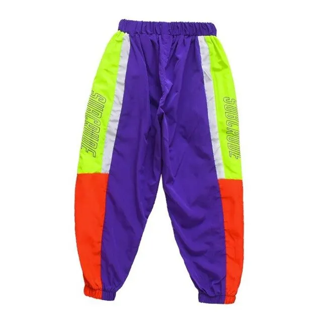 Children Jazz Dance Costumes Girls Concert Hip Hop Costumes Kids dancing Clothing Dancing Top Pants Stage street wear Outfits