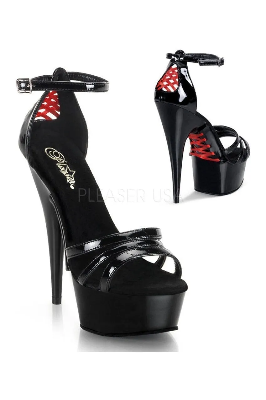 DELIGHT-662 Platform Sandal  | Black Patent