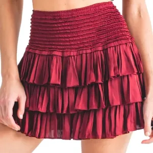 Emily Smock Skort, Wine Color, Size: Large