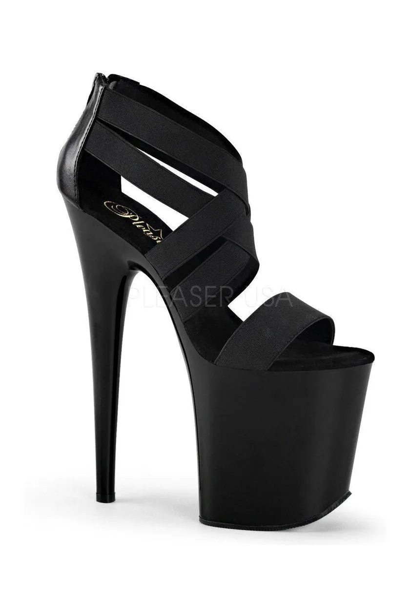 FLAMINGO-869 Platform Sandal  | Black elastic