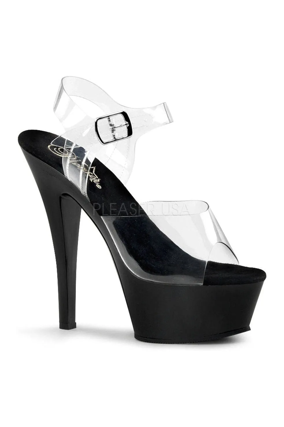 KISS-208 Platform Sandal | Black Vinyl
