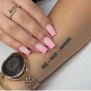 Short coffin gradual pink gel