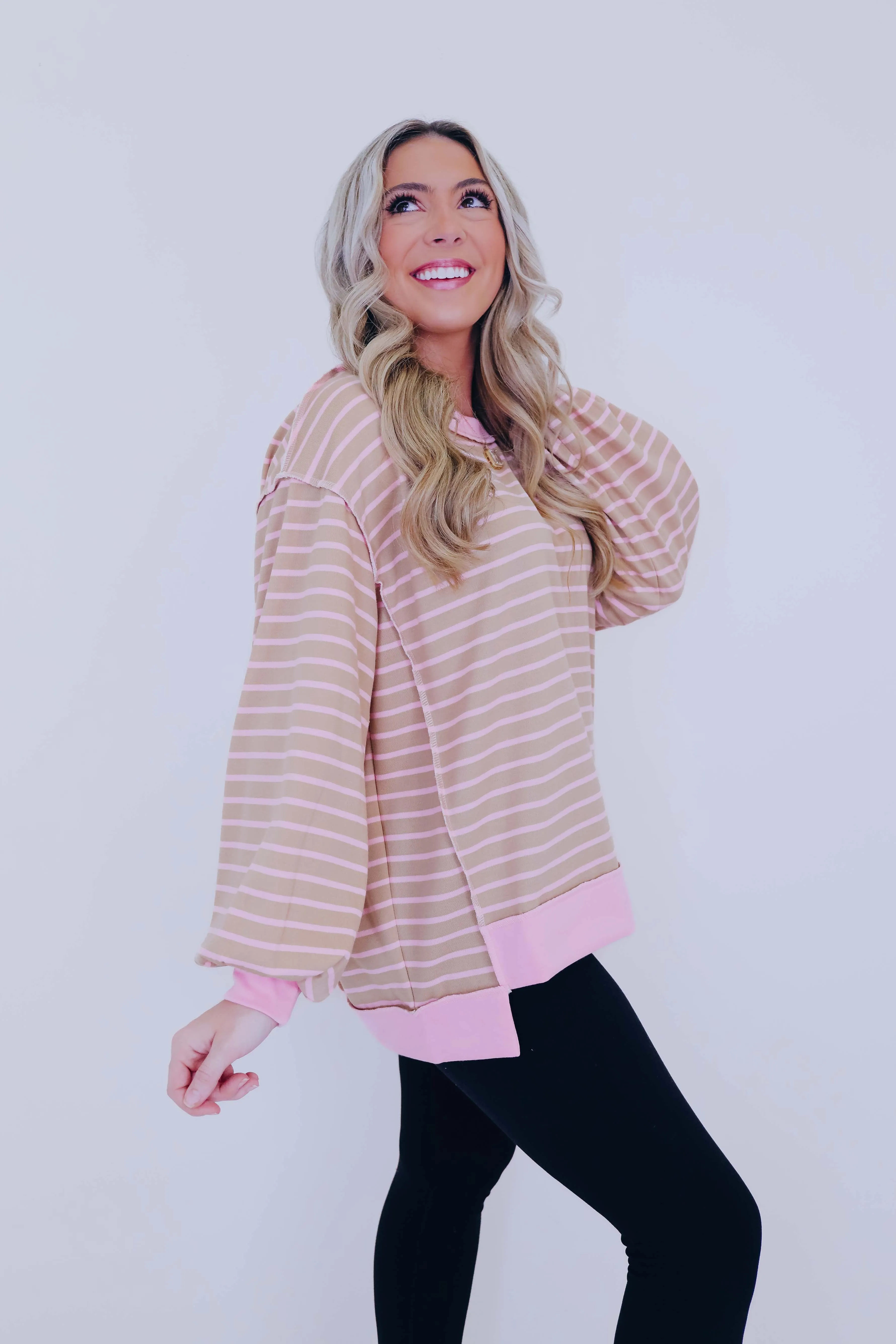 Simply Striped Step Hem Pullover Top - 3 Colors