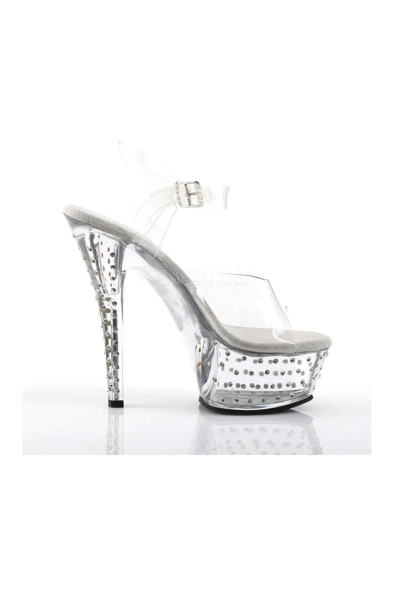 STARDUST-608 Platform Sandal  | Clear Vinyl