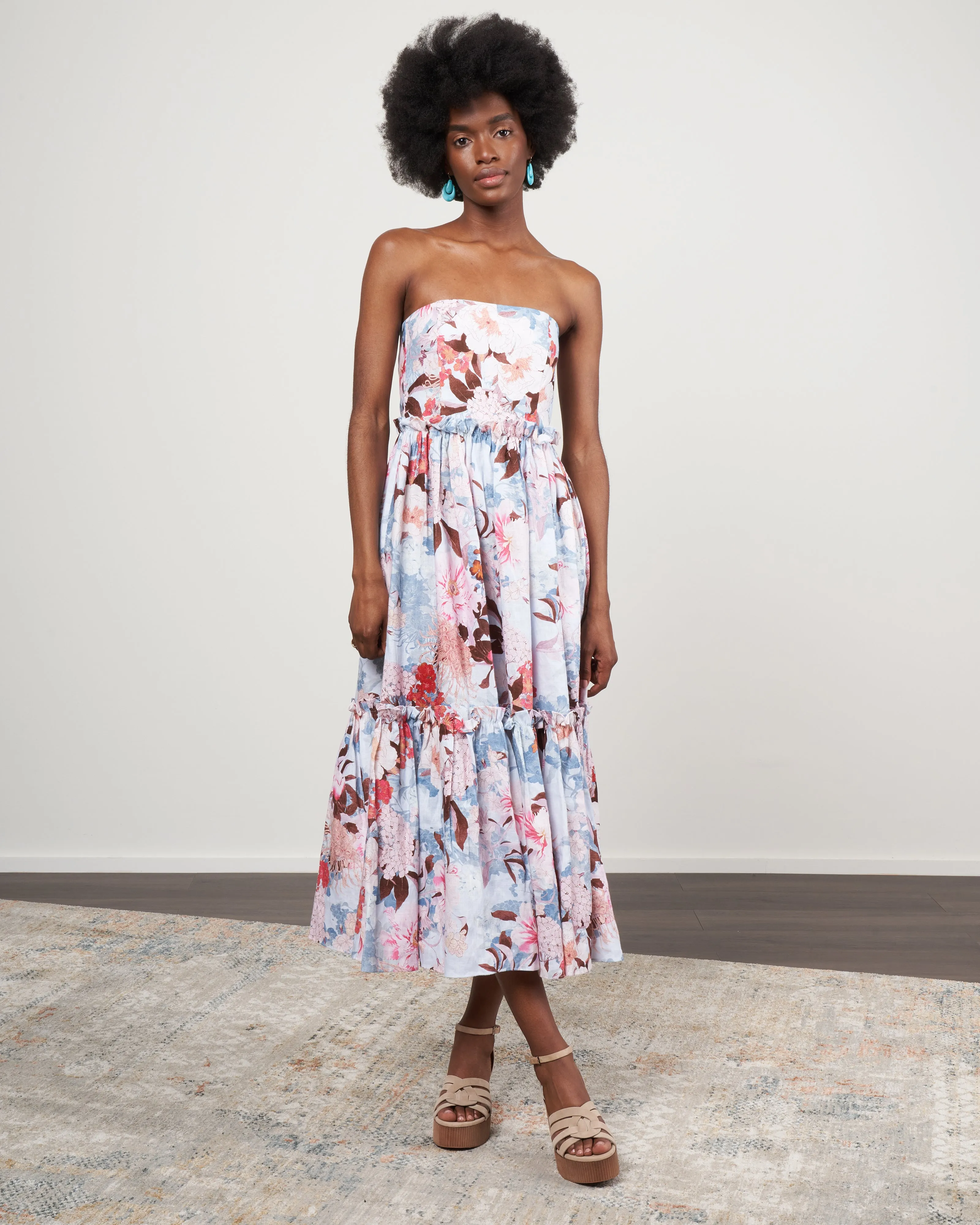 torres dress - japanese floral blue