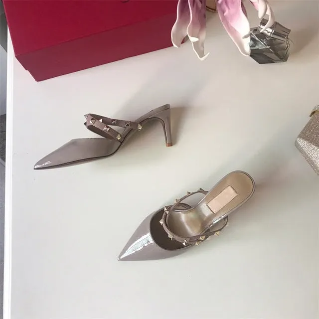 Women's Pumps Genuine Leather Shoes Pointed Toe Party Pumps New Fashion Dress Shoes Hot Sell Thin Heels Ladies Sandals