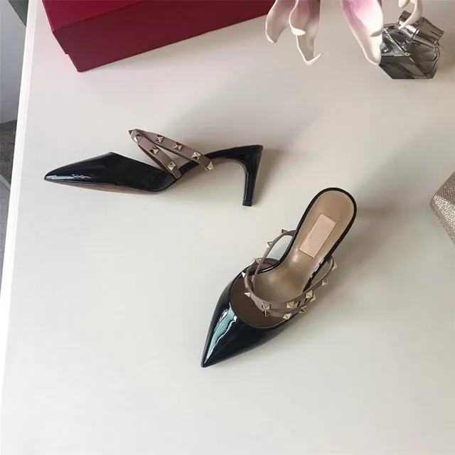 Women's Pumps Genuine Leather Shoes Pointed Toe Party Pumps New Fashion Dress Shoes Hot Sell Thin Heels Ladies Sandals
